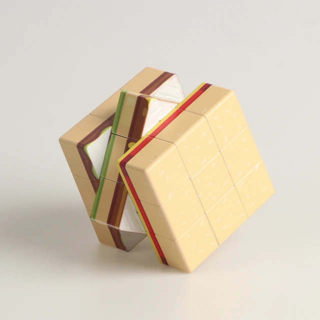Magic Cube 3x3x3 3D UV Graffiti hamburger Fun Stress Relief Puzzle Professional Smooth Speed Game Children's Toys Gifts 4