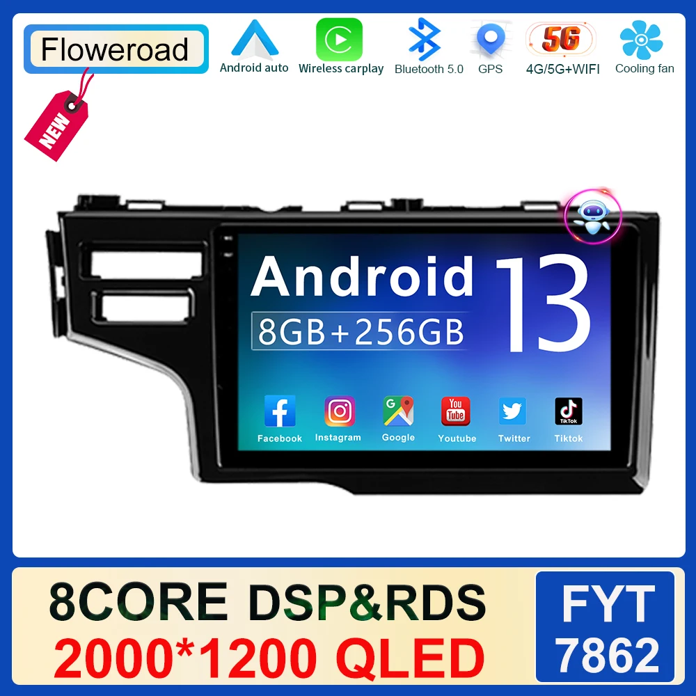 

2K SCREEN For Honda Jazz 3 2015 - 2020 Fit 3 GP GK 2013 - 2020 Multimedia Video Player Navigation Stereo Carplay Car Radio GPS