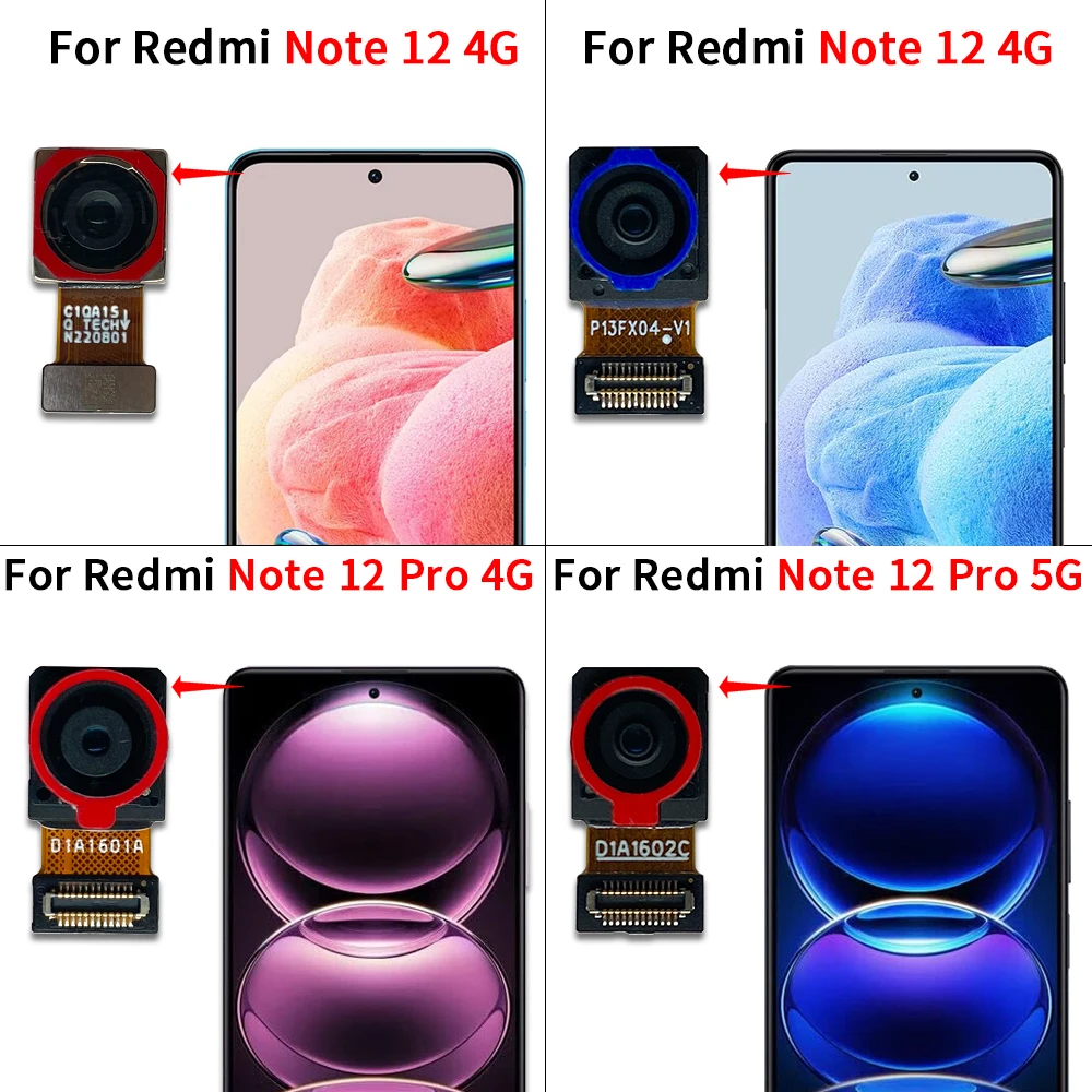 

10 шт., передняя и задняя камеры для Xiaomi Redmi Note 12 Pro 4G, детали модуля фронтальной камеры для селфи