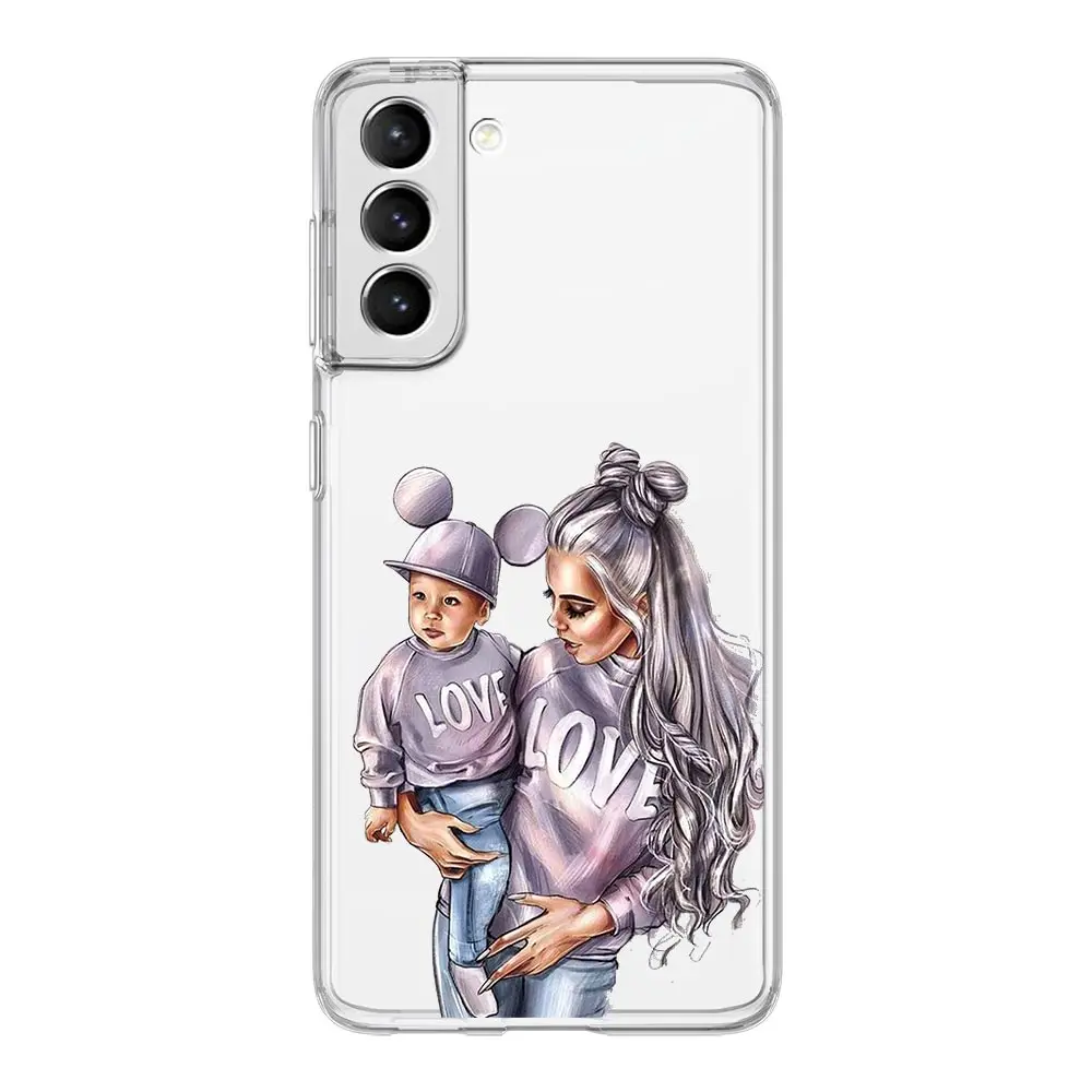 Queen Hair Mom and Baby Clear Soft Phone Case