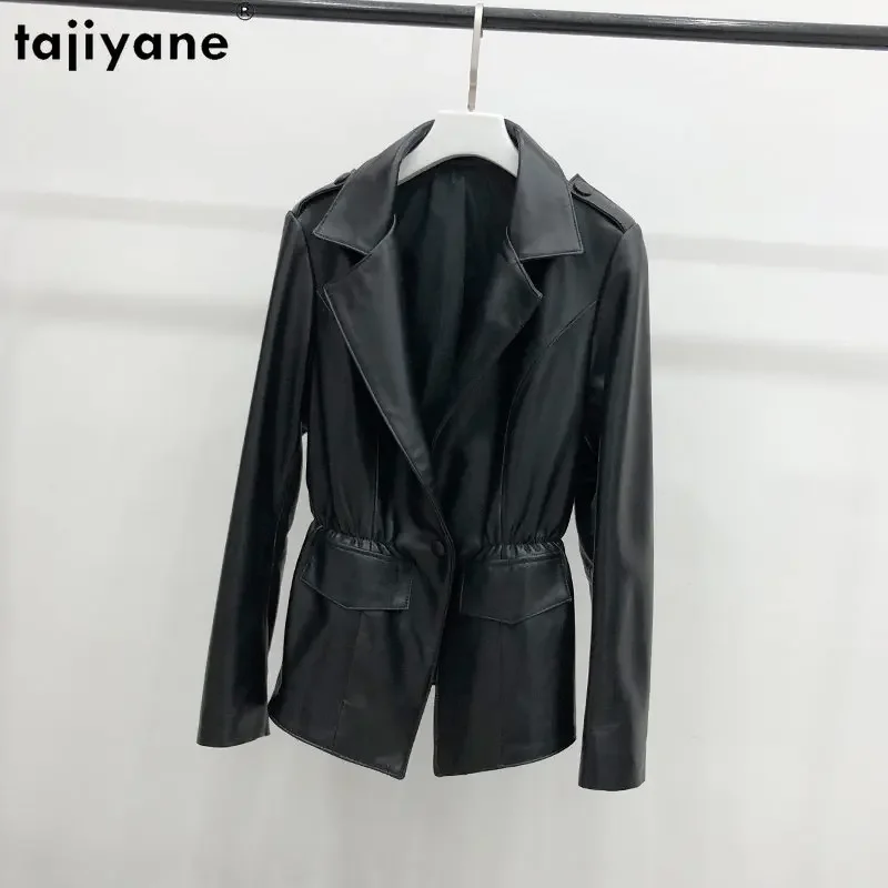 

Tajiyane Real Leather Jacket Women Genuine Sheepskin Leather Jackets for Women 2023 Elastic Waist Leather Coat jaqueta de couro
