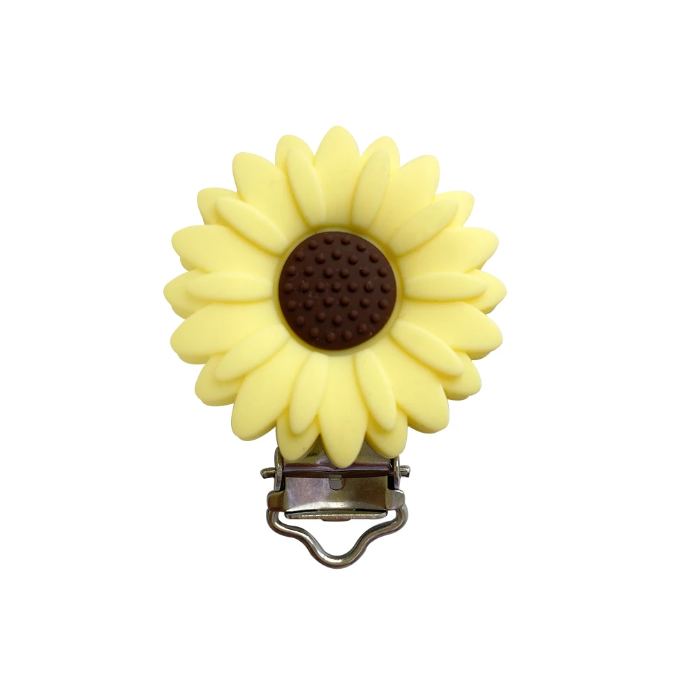 3 stücke Silikon Sonnenblumen Schnuller Clip Halter Schnuller Form Infant Dummy Clips Für Baby Verschlüsse Halter Zubehör – Detail 7