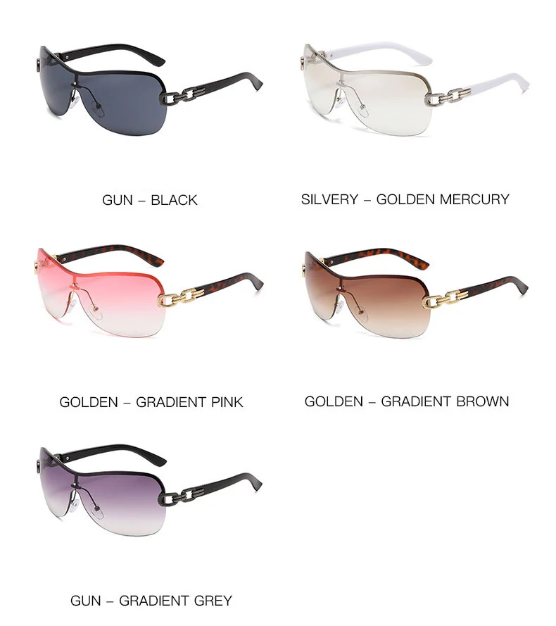 2025 Neue einteilige Sonnenbrille im Retro-Stil, vielseitige Wickelbrille, modische All-in-One-Sonnenbrille für Damen 81033 – Detail 5