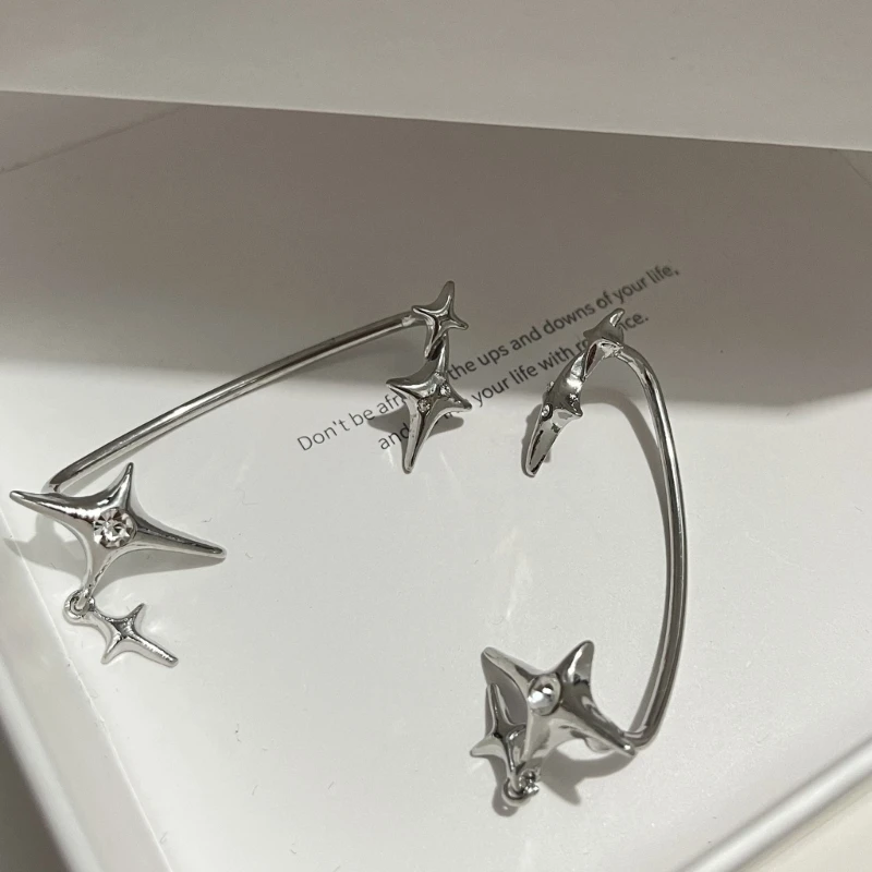 Fashion Star Crawler Earrings Jewelry Lightweight Non-Pierced Earrings for Women Teen Girls