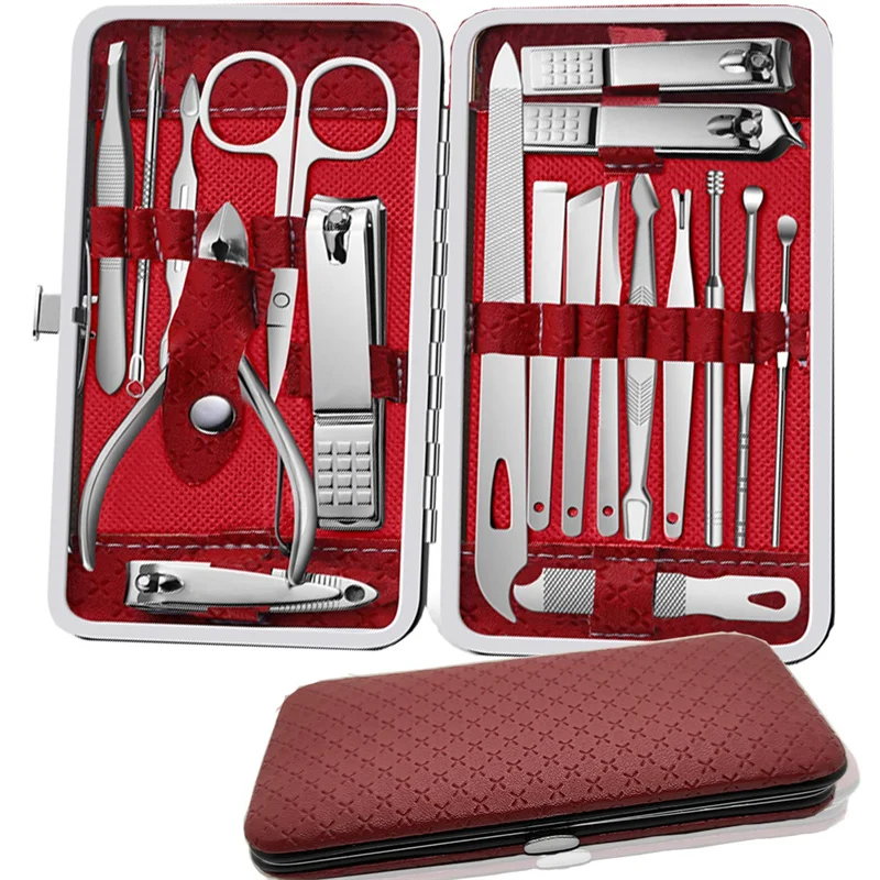Maniküre-Set 19-teilig, professionelles Edelstahl-Pediküre-Set mit Nagelknipser und tragbarem Etui, Geschenkidee – Detail 3
