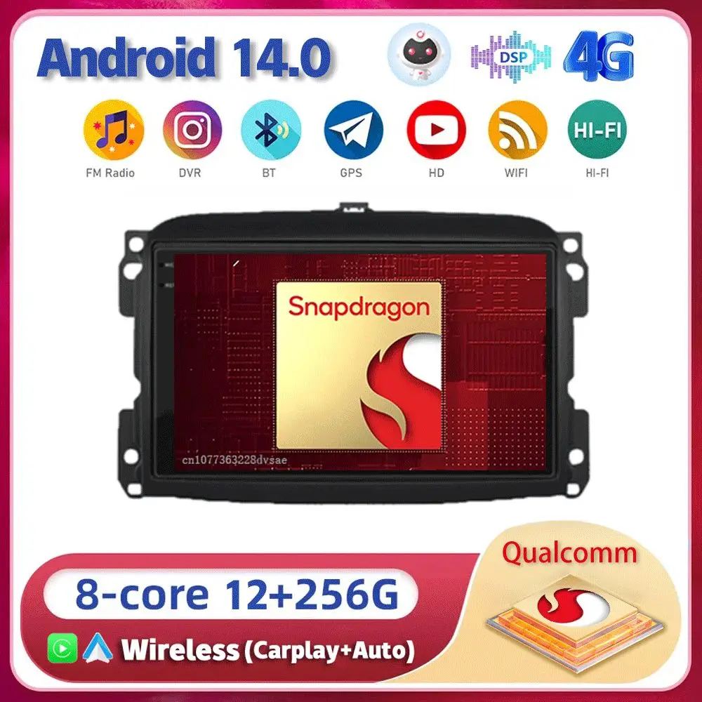 

Android14 Carplay Auto For Fiat 500L Egea Doblo 2012 2013 2014 2015 2016 2017 Multimedia Car Radio Player WIFI+4G DVD DSP Stereo