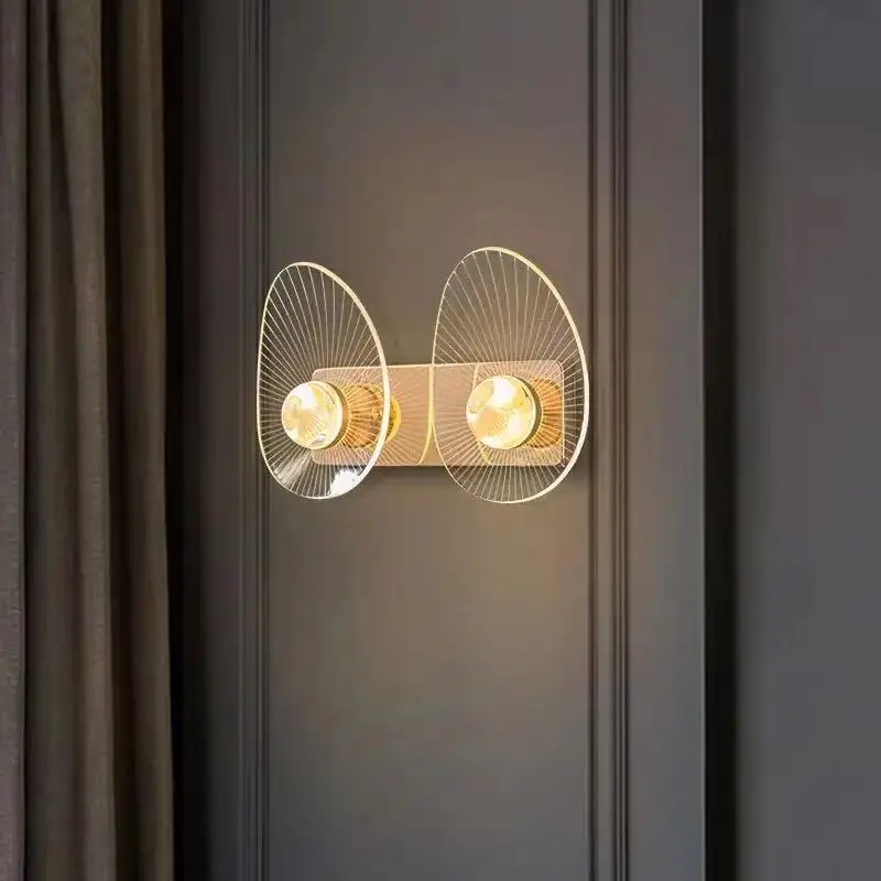 

Light luxury gold modern acrylic creative shell wall light living room bedroom corridor stair decorative light