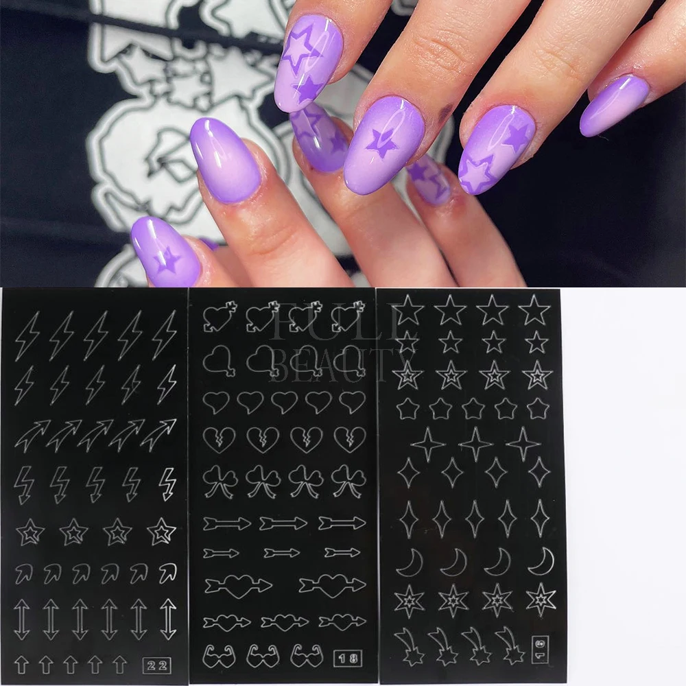 Nail Art Airbrush Stencils For Fun Prints Sticker Decals Airbrush Nails  Trendy Salon Manicure Supply - Nail Templates - AliExpress