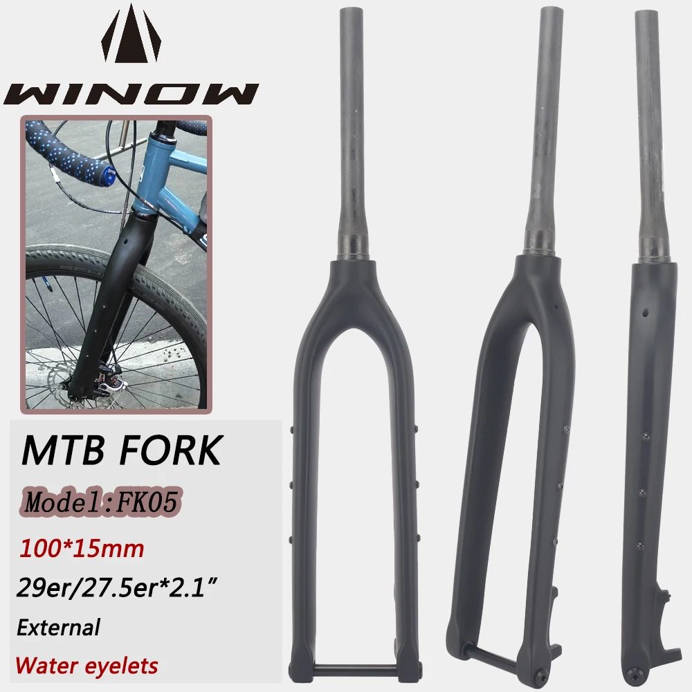 低価格で大人気の Winowsports カーボン MTB フォークディスク自転車フロント パーツ