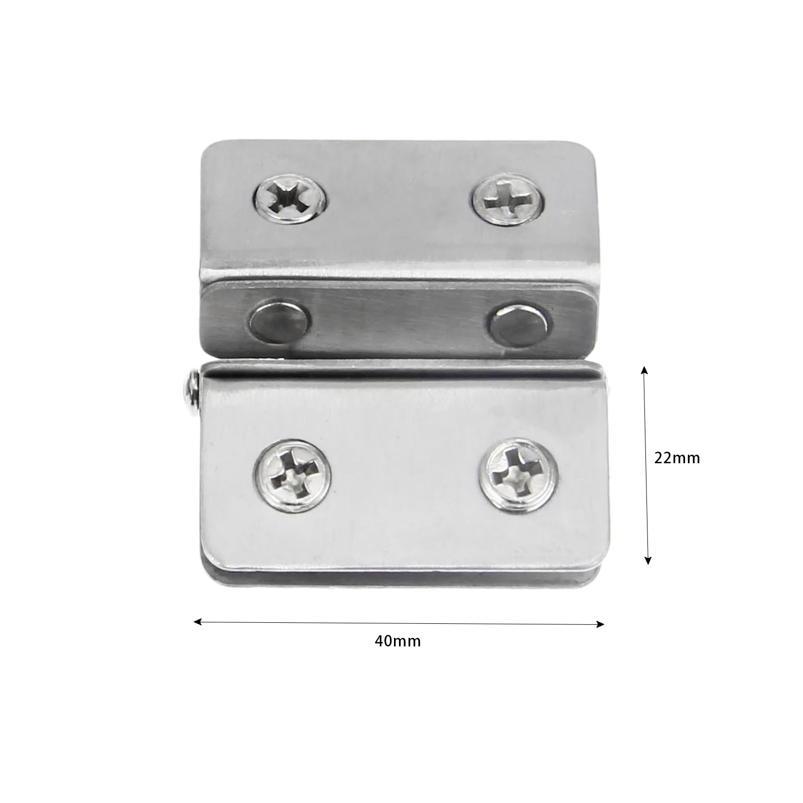 4Pcs 180 Degree Glass Door Hinges Adjustable Double Sided Clip Stainless Steel Cabinet Cupboard Glass Clamps Clip for 5-8mm