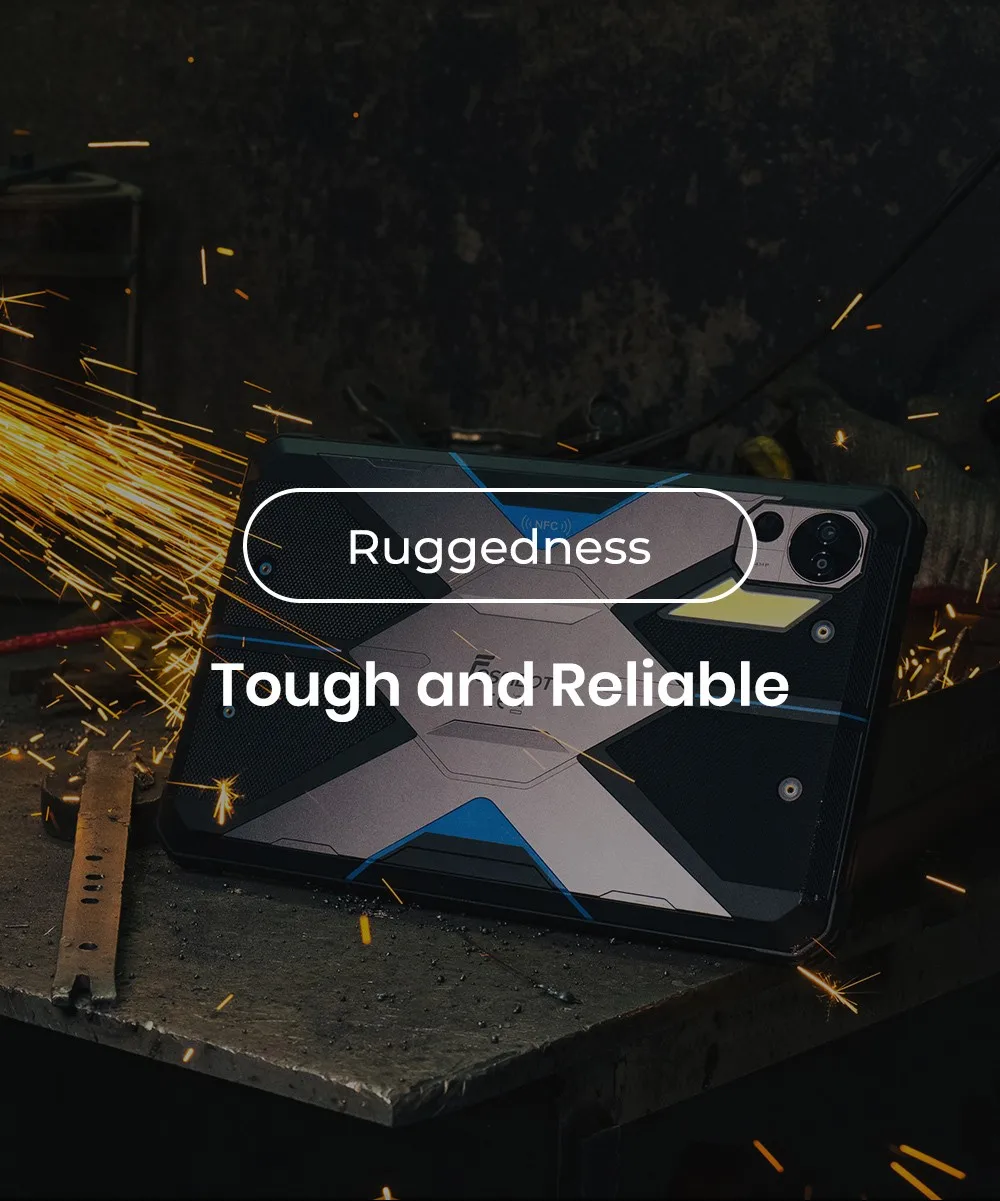 FOSSiBOT DT3 5G Rugged Tablet, Android 15, 10.4 inch 1200x2000 Display, 12GB RAM 256GB ROM, WiFi 6, 21560mAh Battery 66W Fast Charge, 64MP+32MP Camera, LED Flashlight, NFC, GPS/GALILEO/GLONASS/QZSS/BEIDOU/NavIC, Fingerprint & Face ID Unlock