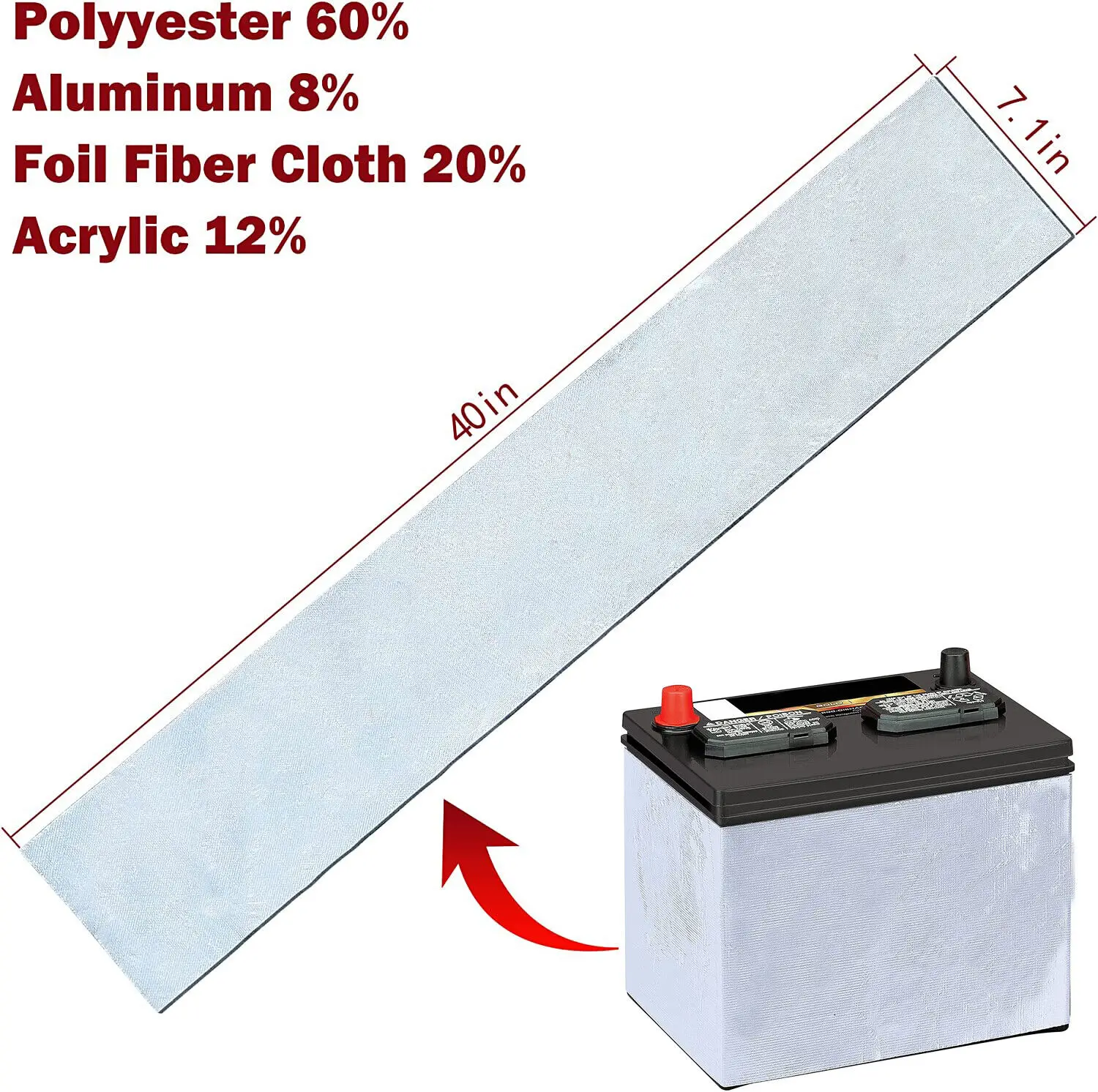DIY 40x7 Universal Car Battery Wrap Heat Shield Battery Insulation Kit  Fits Most Top And Side Mount Batteries - AliExpress