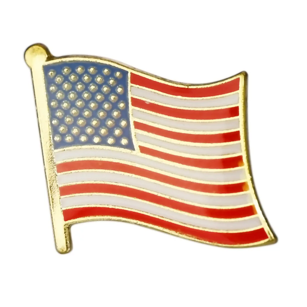 Metal Usa American Flag Pin Badge Giving Giftsfree Shipping (30pcs/lot) Pins & Badges