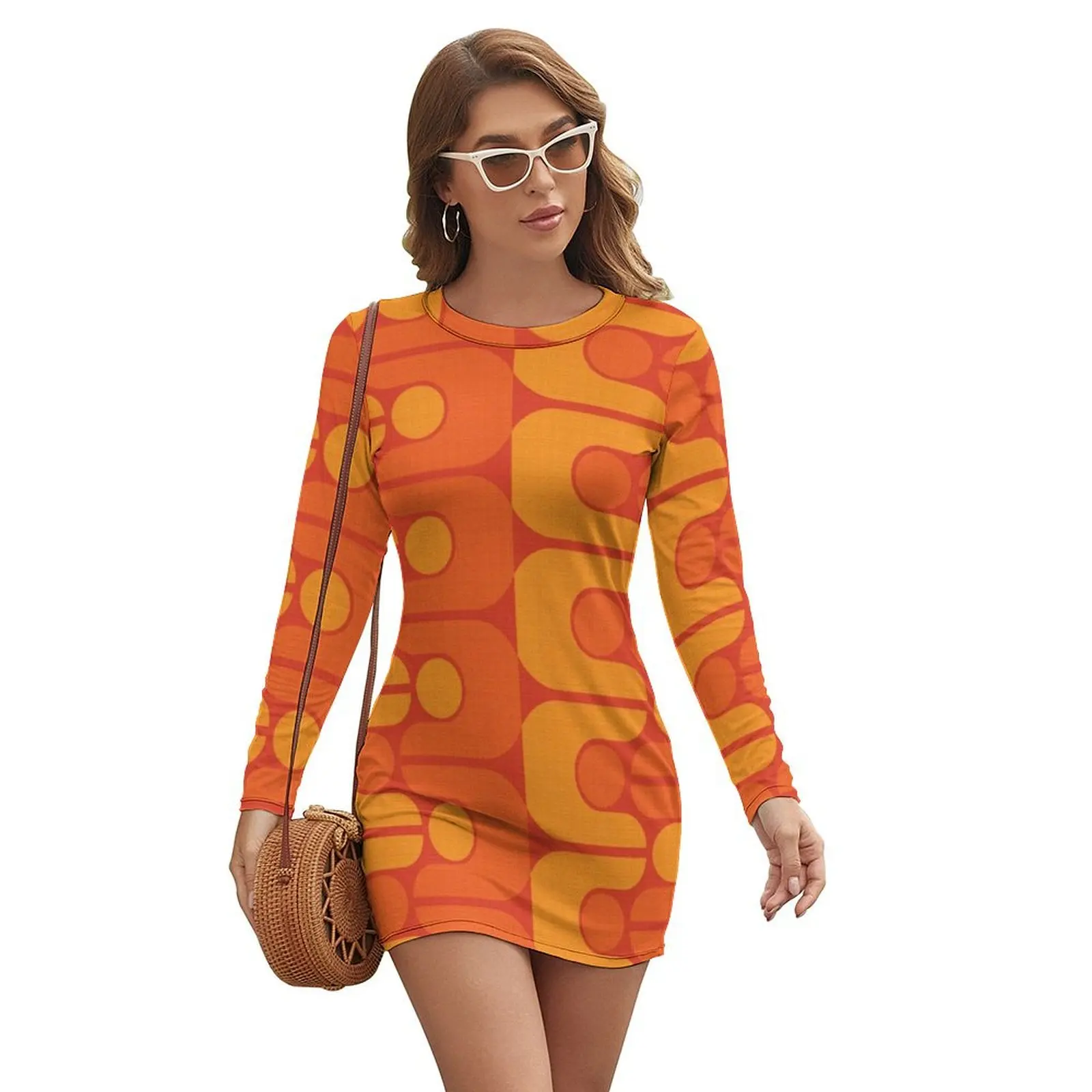 

Golden Oldie Long-sleeved Dress Long dress woman evening dress