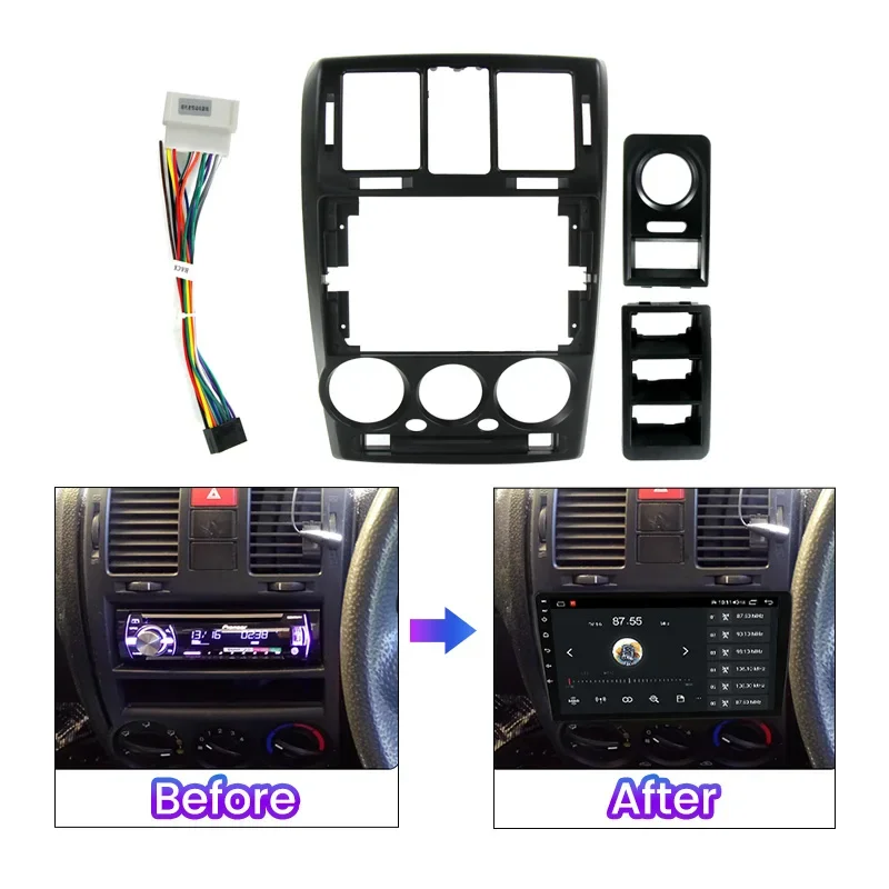 For 2Din ȵ̵ All ο Car Radio Fascia Dash Kit Fit Installation Trim Facia Face Panel Frame For HYUNDAI GETZ 2002-