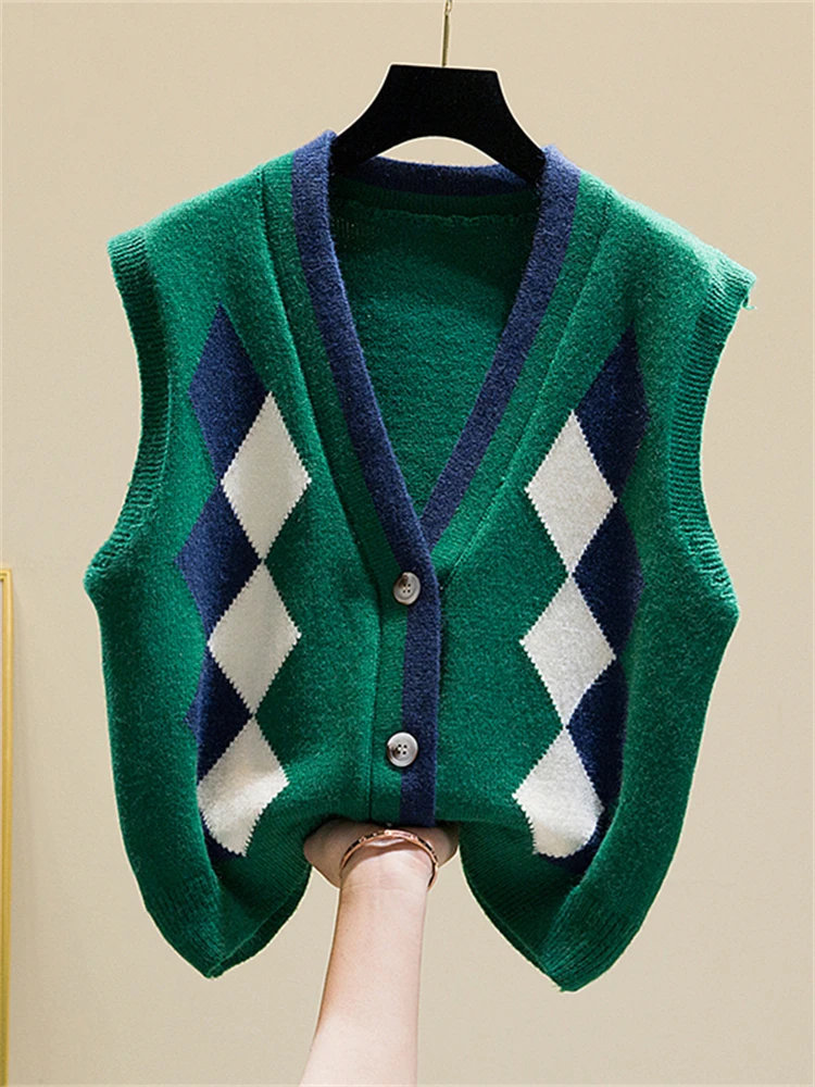 Winter Women Knitted Vest Sweater Oversize Girls Sweater Woman Cashmere Tops Sleeveless Tank Pullover Fall Maxi Vintage Y2k