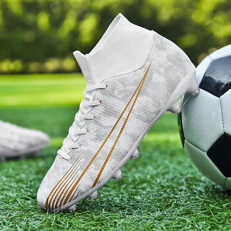 

2024 Men's Soccer Shoes Large Size Ultralight Football Boots Boys Sneakers Non-Slip AG/TF Soccer Cleats Ankle Boots Unisex