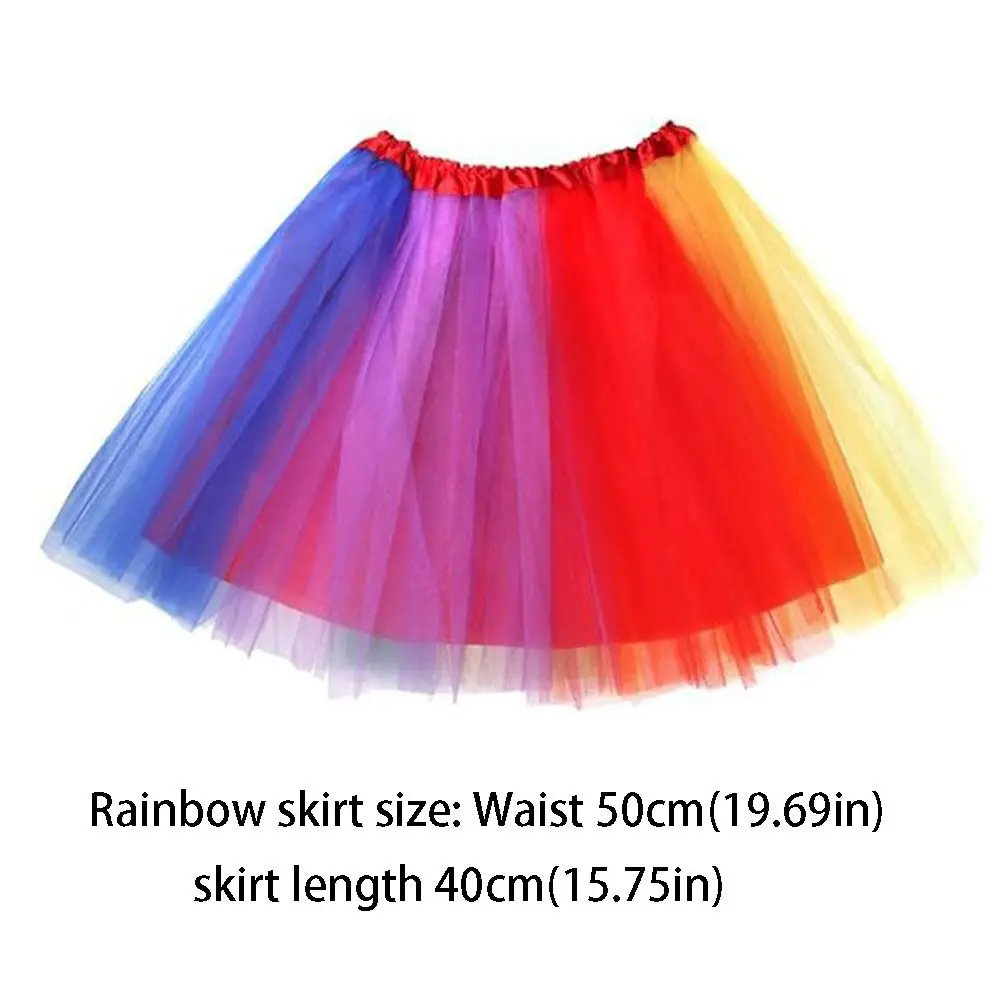 Colorful Rainbow Tutu Skirt Beautiful Pride Day Rainbow Striped Socks & Gloves Soft Durable Rainbow Costume Set Women Girls