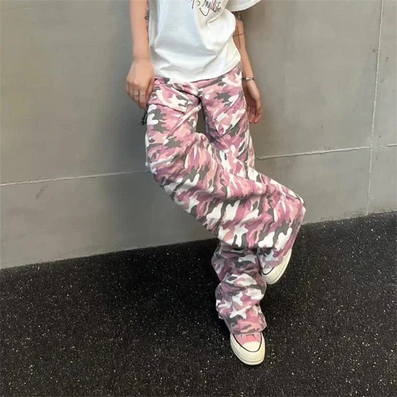 Camo Pantalones Militares Rosados Cargo Camuflada Rosa CalÃ§a