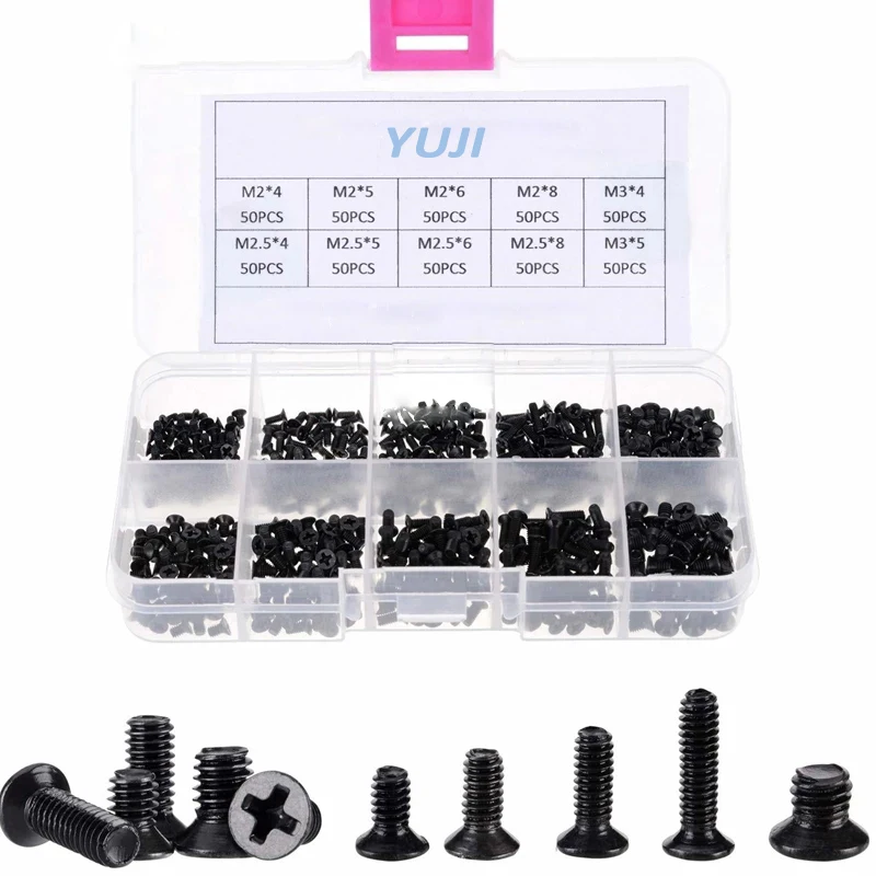 

M2 M3 Screw Set KM2 Machine Laptop Screw Flat Head Phillips Drive Accessories for Repair Computer Electronic Laptop Screws Kit