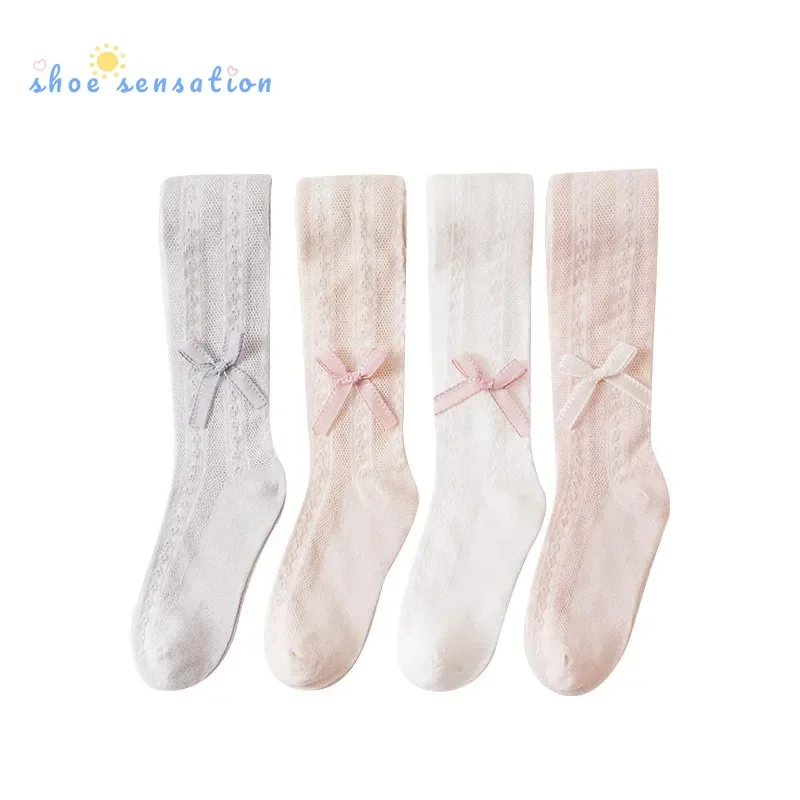 1 Piece Spring and Autumn Children Cute Bow Simple Casual Princess Fashion Sweet Girl Mesh Breathable Pantyhose