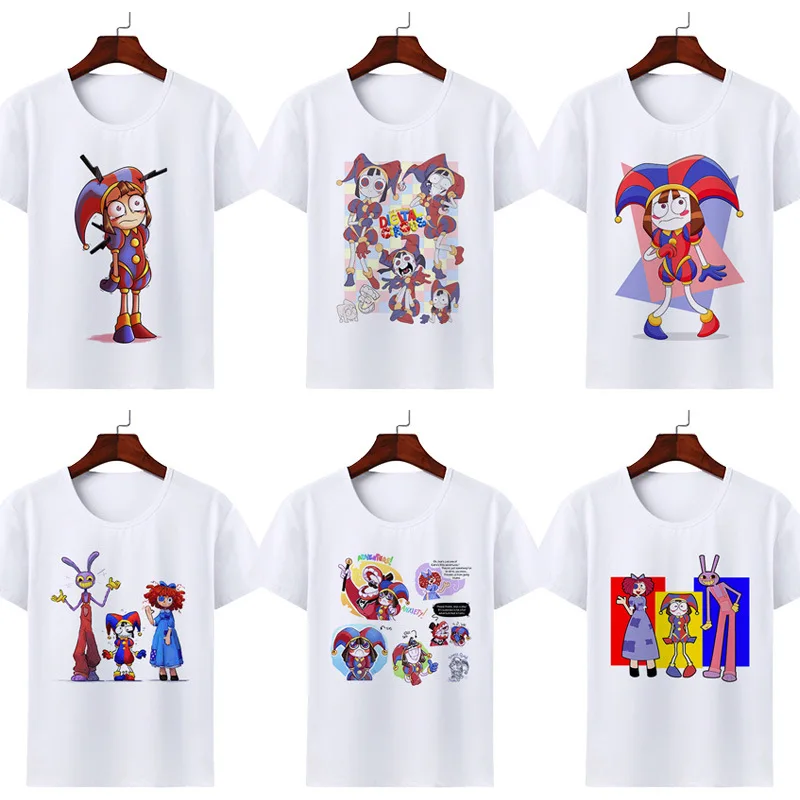 

The Amazing Digital Circus Cosplay Costume Pomni Jax T-Shirt Casual Summer Short Tees Cartoon for Men Kids Clothing Cartoon