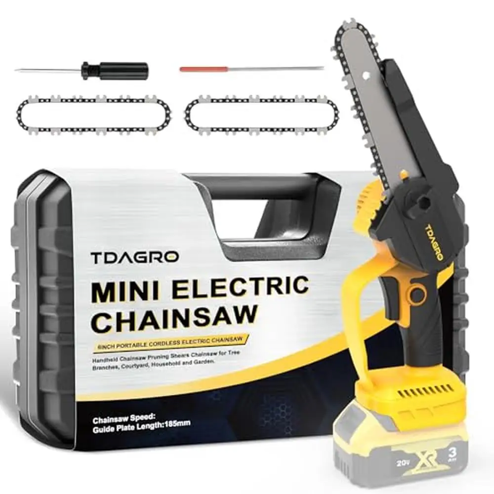 

20V Cordless Mini Chainsaw Brushless Motor 6" Small Chain Saw DIY Lightweight Portable Battery Powered Hand Chainsaw Security