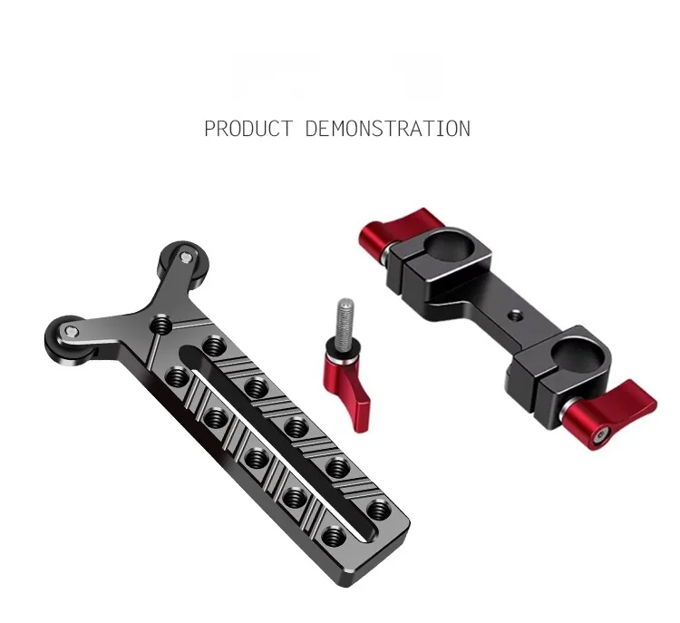 15mm Dual Rod Clamp Height Adjustable 1/4 Camera Lens Vertical Holder Telephoto
