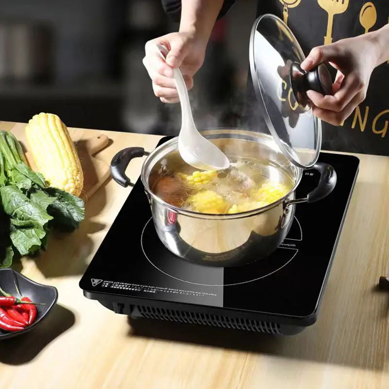Induction Cooker Electric Stove Boiler 2200W Electric Induction Cooker Boiler Waterproof Stir-Fry Cooking Plate Intelligent Hot Pot Stove Burner