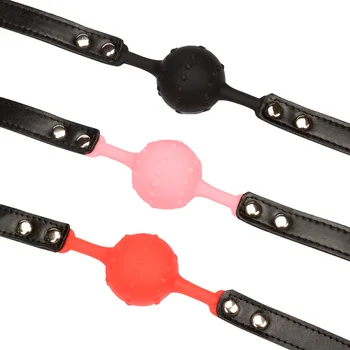 Safety Silicone Open Mouth Gag Ball With holes Bondage Restraints Sex Toys For Women Slave Gag With Open Holes For Couples 6