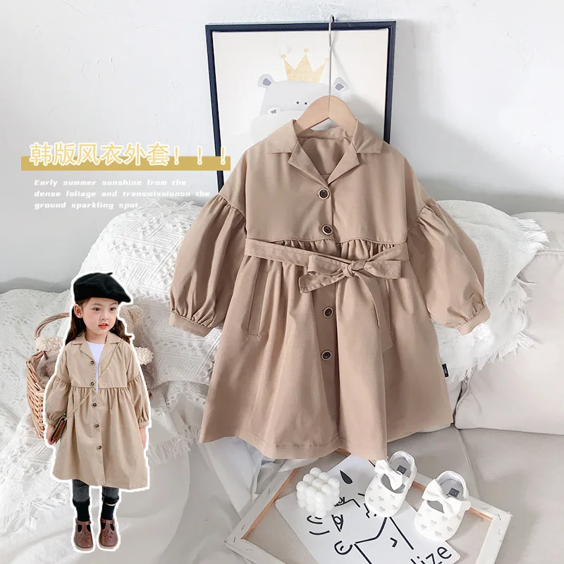 Куртка для девочек, ветровка, верхняя одежда, хлопковая Классическая весенне-осенняя пончо, Детская ветрозащитная одежда для малышей, 2023