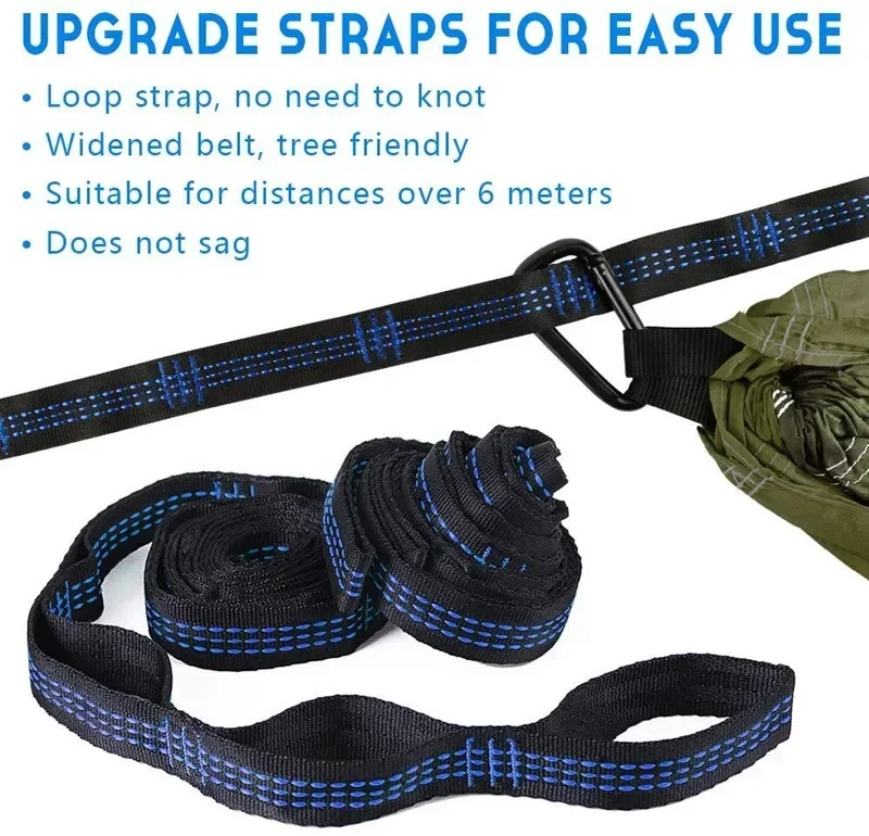 Camping Hammock Outdoor Hammock Swing Hammock Swing Chair Double Camping Hammock with Mosquito Net Portable Parachute 6 Ring Strap Travel Swing Chair