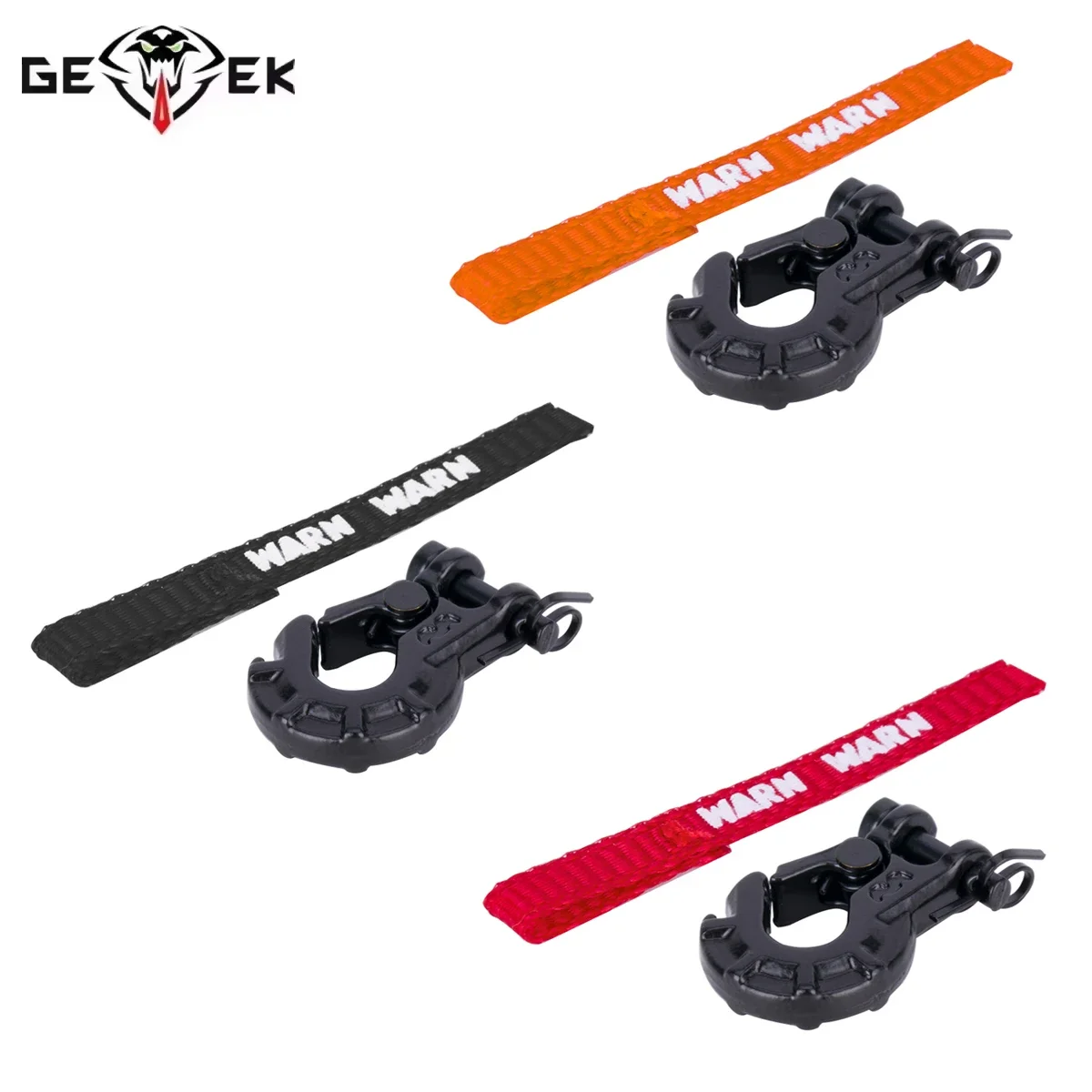 Scale Accessories Metal Winch Tow Hook With Pull Strap Tags Decoration for 1/10 RC Crawler Car Axail SCX10 TRX4 TRX6 RGT 86100