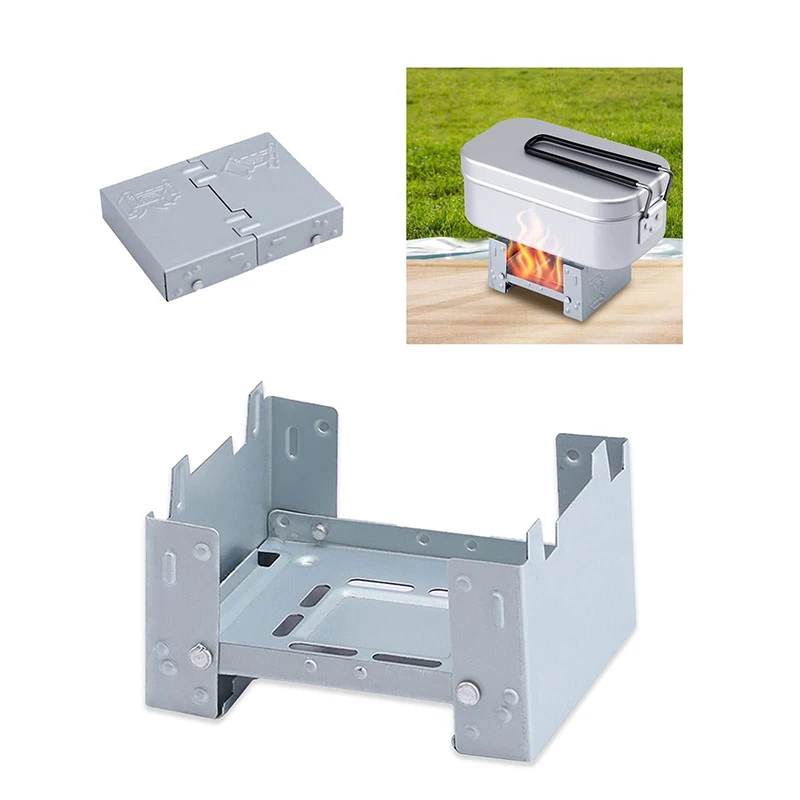 Portable Solid Fuel Stove Collapsible Stove Alcohol Oven Burner Thickened Solid Alcohol Fuel Folding Mini Camping