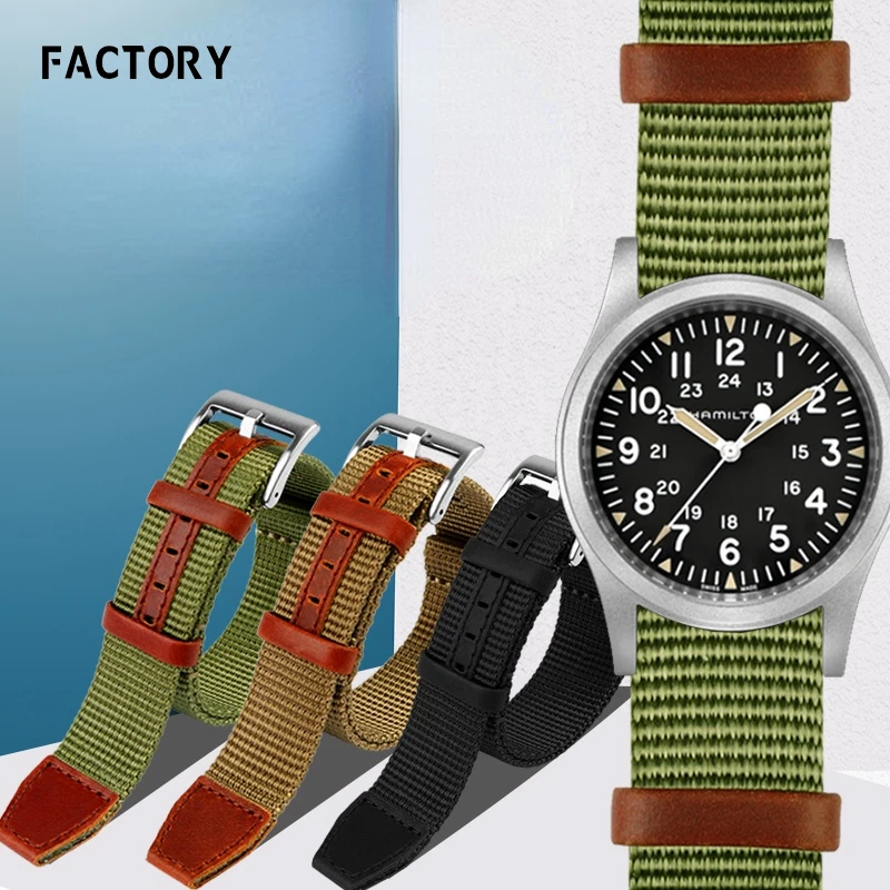 Watchband for Hamilton Khaki Field Navy Sonic Hedgehog Same Nylon