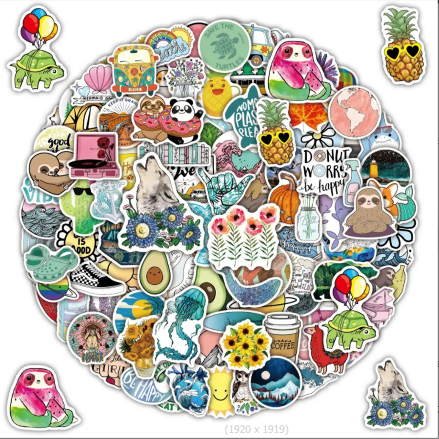 

100Pcs Cute Laptop Stickers Vinyl Aesthetic Stickers for MacBook Laptops Cups Computers Skateboard Phone Sticker for Teens Kids