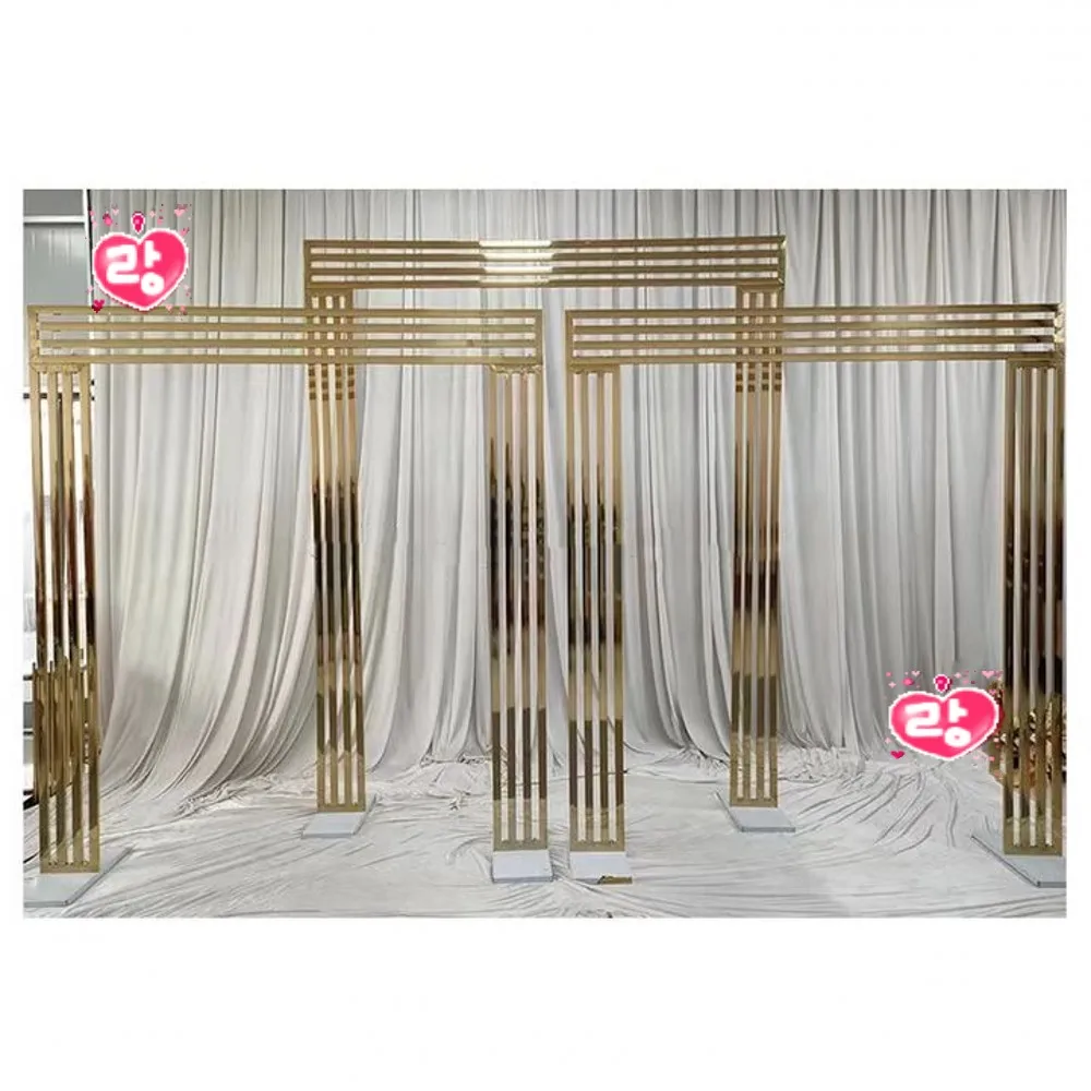 

3pcs set High Quality Exquisite Gold HADES Panel Set Wedding Stage Decorations Wedding Panel Backdrop Walkway floral stands
