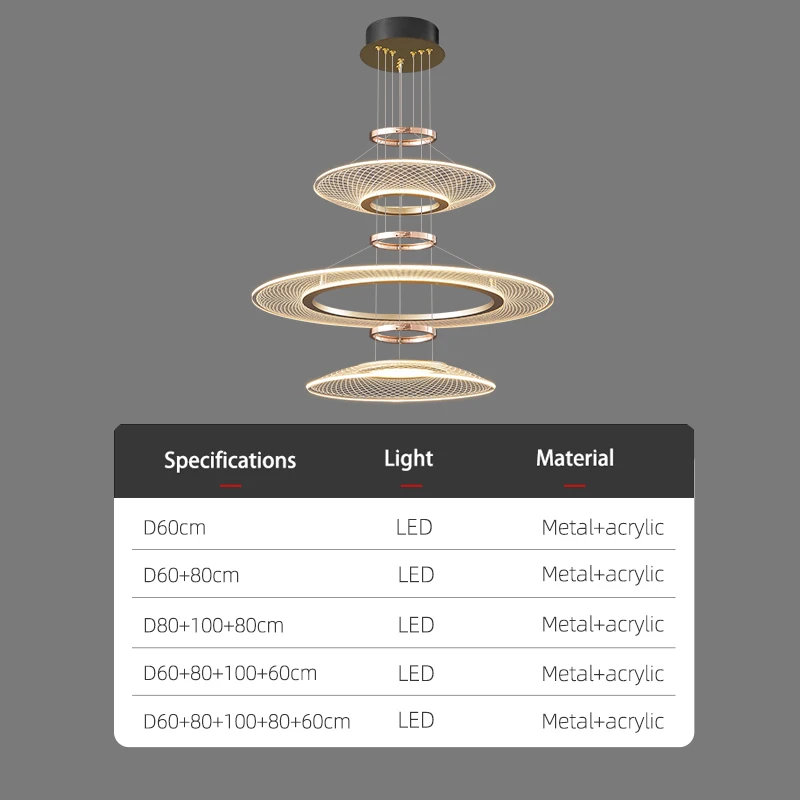 Living room Pendant Light Duplex Staircase Pendant Light Villa for Dining Table Hanging Lamp Living Room Chandelier 5