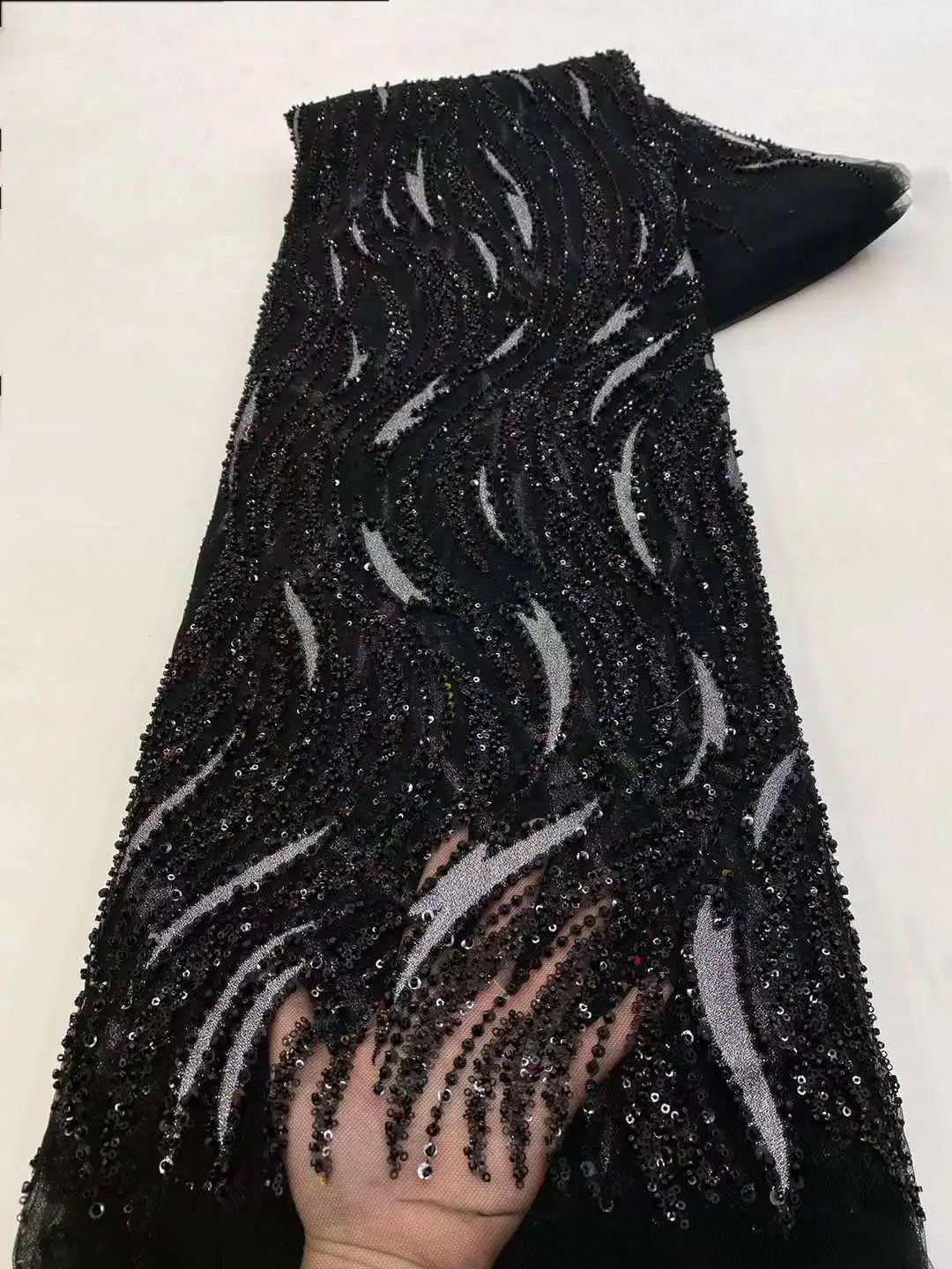 African Groom Sequins Lace Fabrics 5 Yards 2024 High Quality Nigerian Wedding Party Dresses French Tulle Laces Material Sewing anna purple african sequin lace fabrics 2019 high quality embroidered french tulle laces fabrics 5 yards piece for party dresses