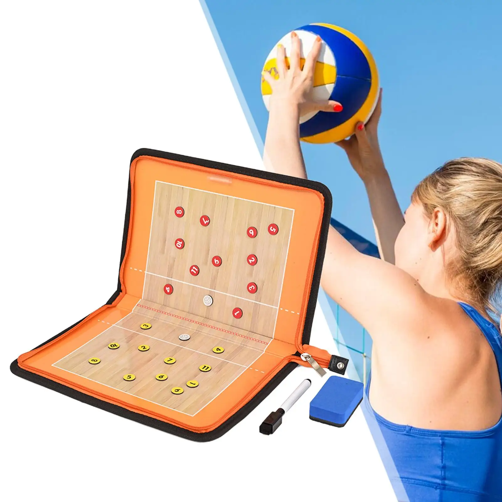 

Ball Coaching Board Reusable Equipment Referees Gear Strategy Board for Training Techniques Basketball Volleyball Competition