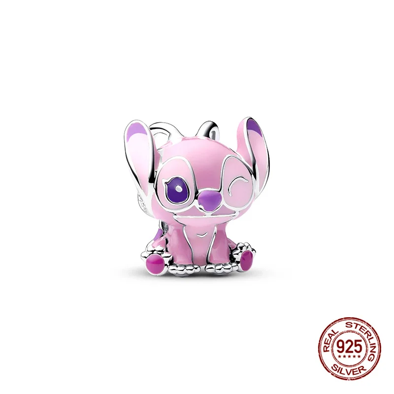 צמיד מקורי מכסף 925 של דיסני סטיץ', חרוזי צ'ארם מתאימים לצמיד המקורי של פנדורה לנשים, תכשיטים לעשייה עצמית, מתנה חמה למכירה