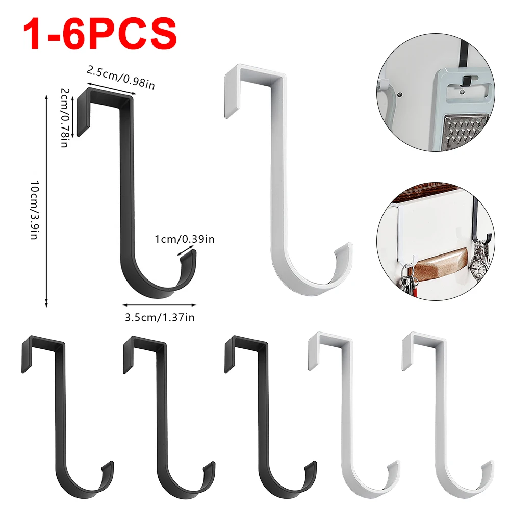 Door Hanger Hook storage hook door hook 1-6pcs S-Shaped Clothes Scarf Hanger Cabinet Storage Organizer Bathroom Accessory