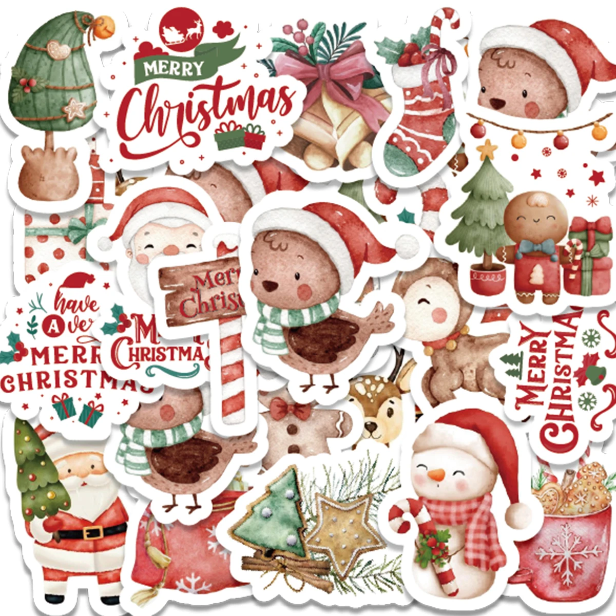 Etori Leven 46 Stuks Stickers Vrolijk Kerstfeest En Vakantie Geschenken Diy Decoratie Student Briefpapier Notitieboek Dagboek Stickers