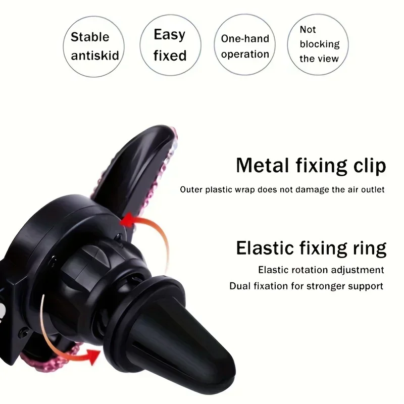 Car Phone Holder Diamond Crystal Car Air Vent Mount Clip Mobile Phone Holder Stand In Auto Bracket Interior Accessories New