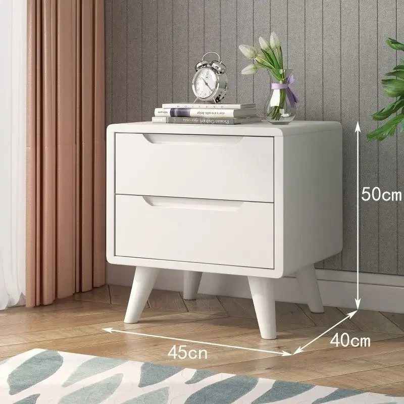 Description Picture 2 of itemPure solid wood bedside table simple modern oak Nordic walnut log color bedroom cabinet equipped with mini locker