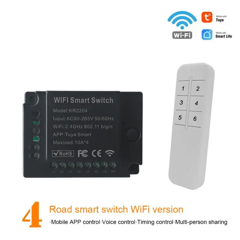 Tuya Smart Life Wifi Switch Relè Breaker Module Home Alexa Echo Voice Control Smart Lighting Timer Switch