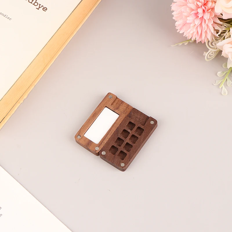 Portable Travel Wooden Watercolor Paint Palette Oil Paints Tray Box