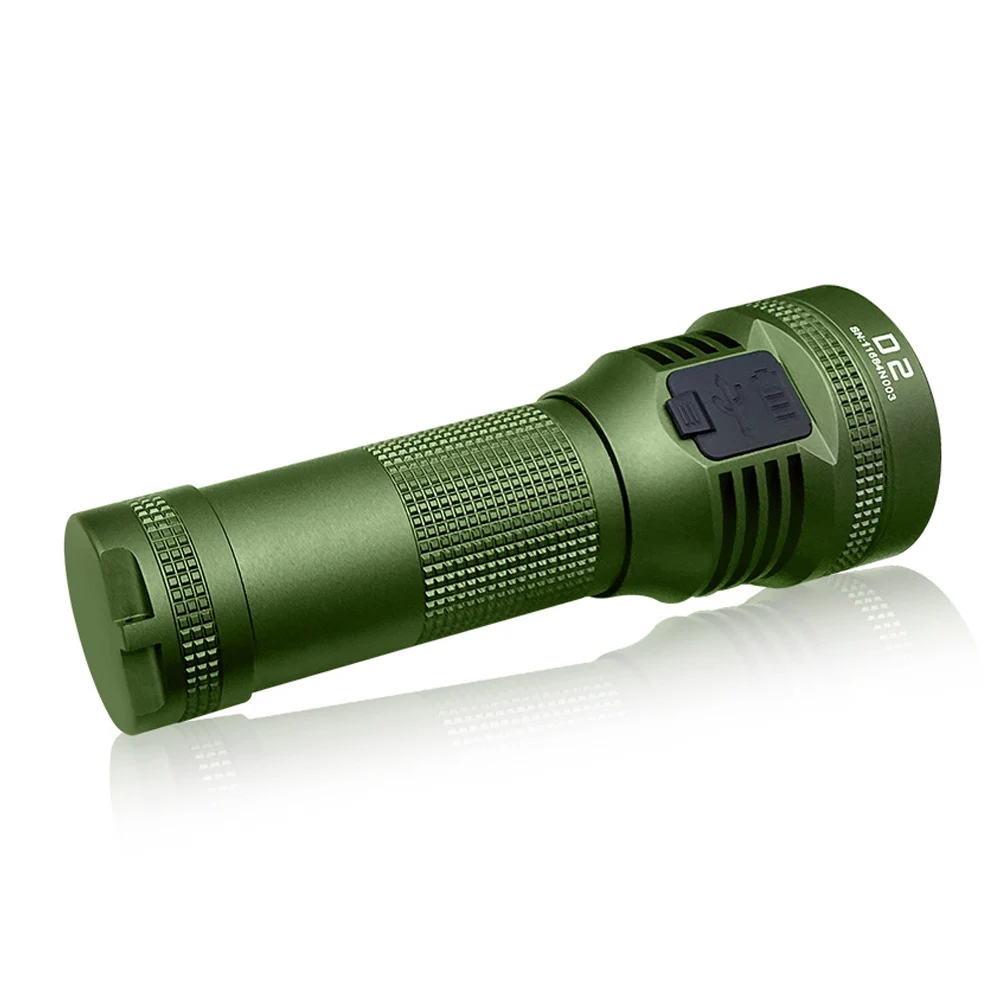 USB C 충전식 야외 조명 높은 강력한 EDC 손전등 1000 루멘 자기 꼬리 LED 토치 21700 배터리 D2 육군 녹색