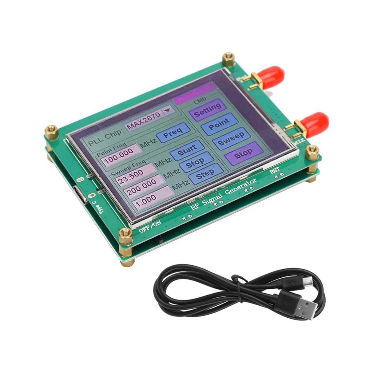 MAX2870 23.5MHz-6000MHz RF Signal Source Generator Module High Stability Low Noise LCD Display Signal Sensor Meter 2