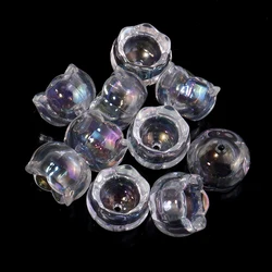 Elegant Lily of the Valley Transparent Acrylic Flower Beads - Set of 10 - 12x18mm hole 2mm (White)